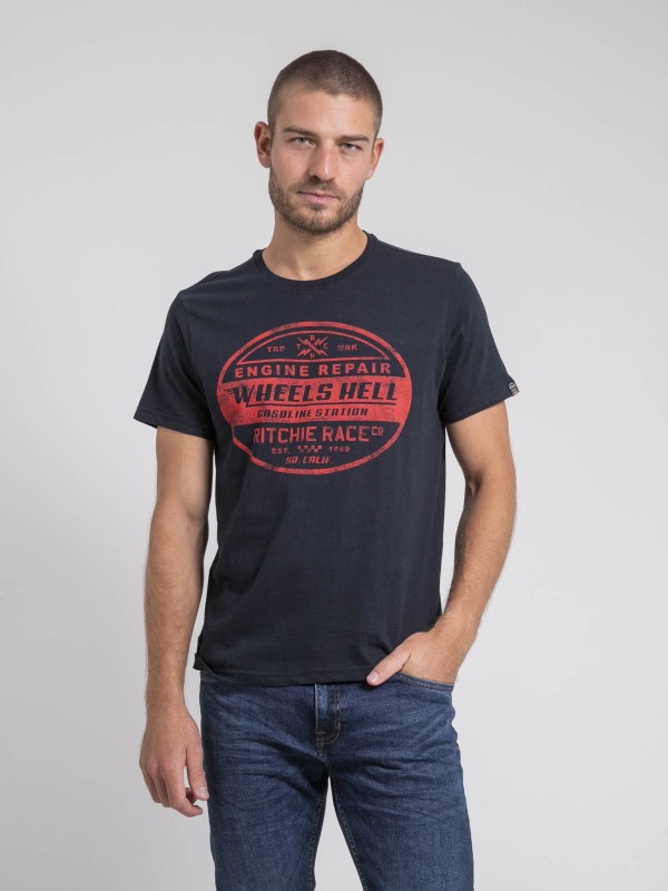 T-shirt col rond pur coton...