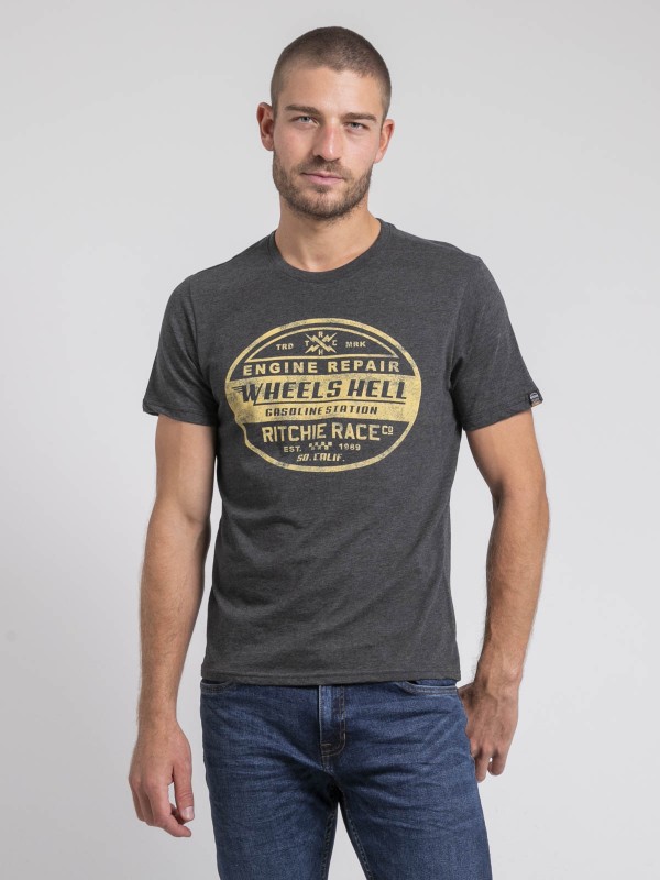 T-shirt col rond pur coton...