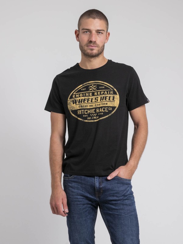 T-shirt col rond pur coton...