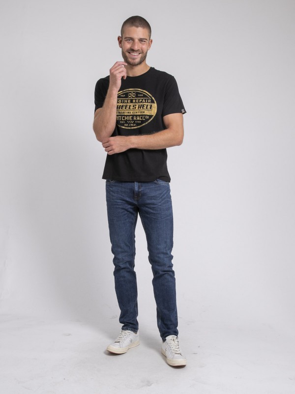 T-shirt col rond pur coton...