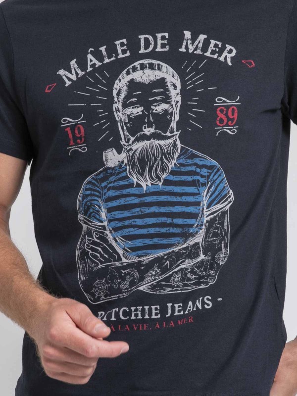 T-shirt col rond pur coton...