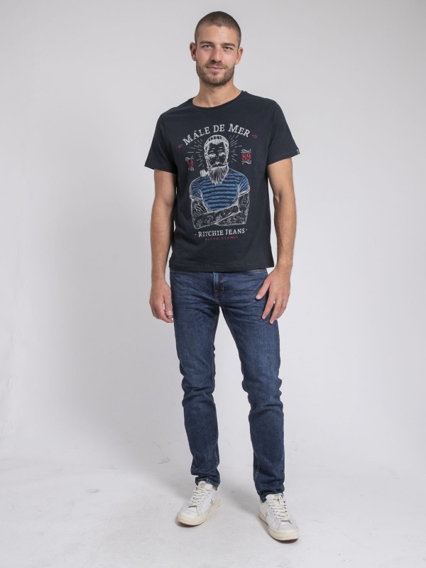 T-shirt col rond pur coton...