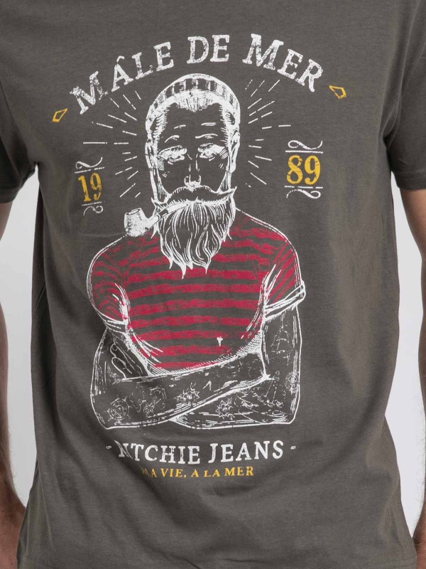 T-shirt col rond pur coton...