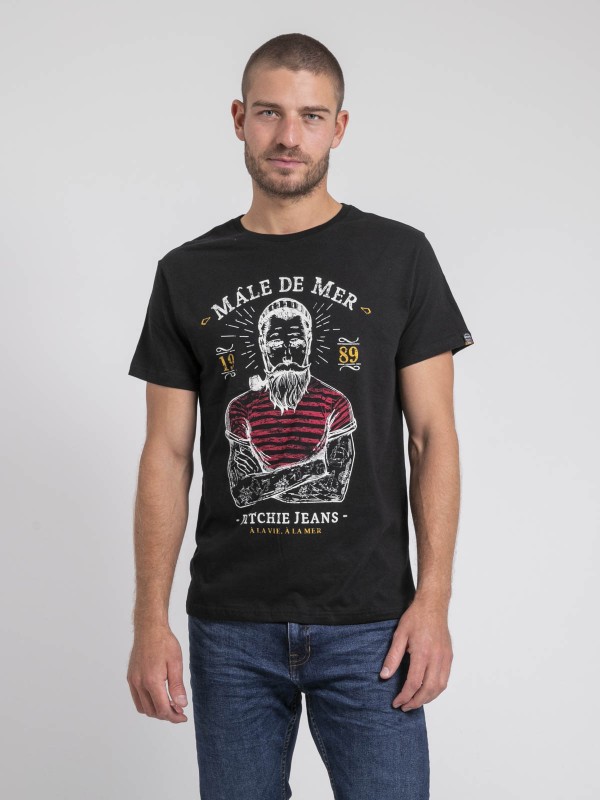 T-shirt col rond pur coton...