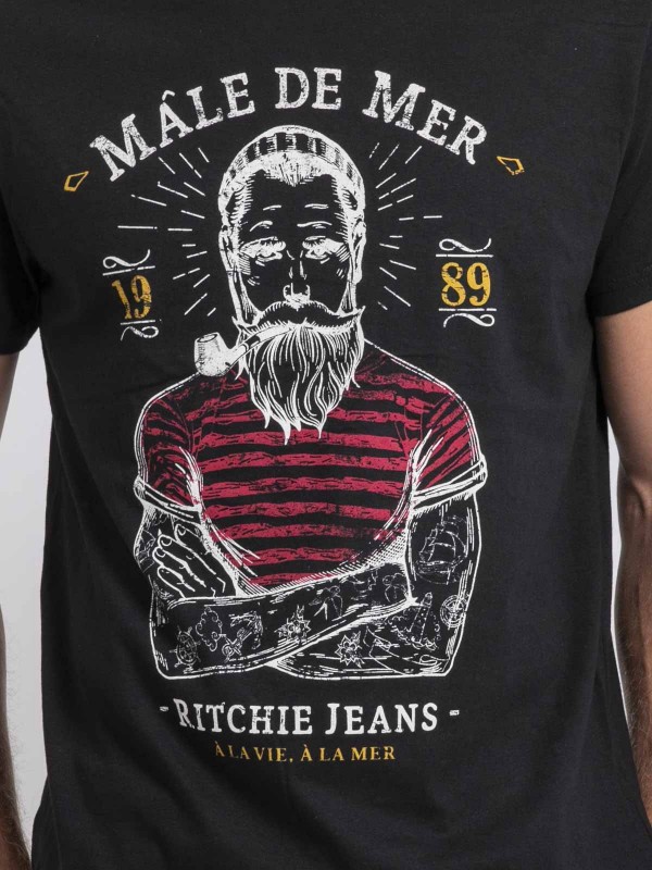 T-shirt col rond pur coton...