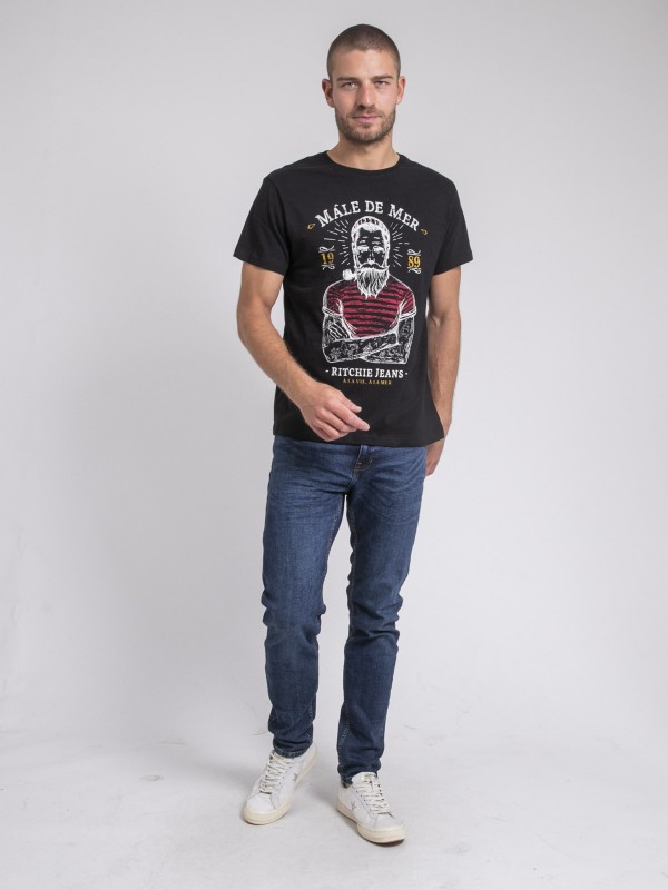 T-shirt col rond pur coton...