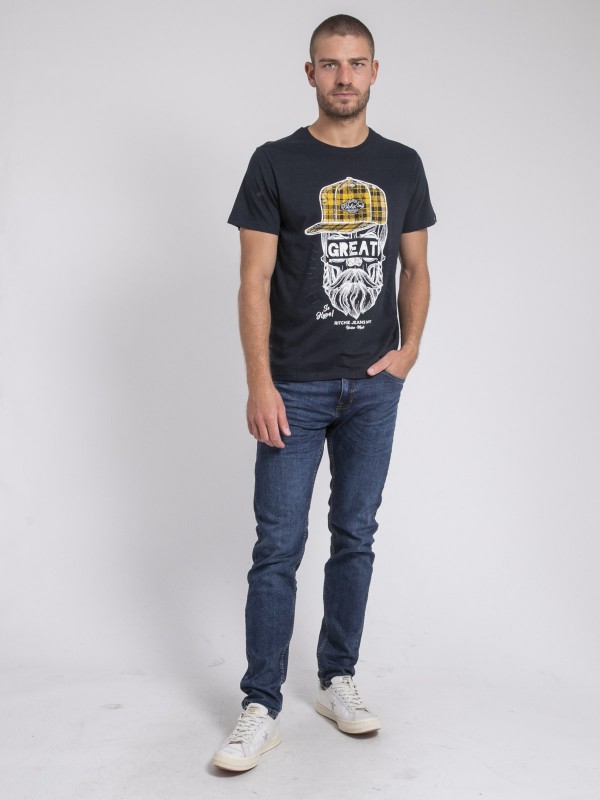 T-shirt col rond pur coton...