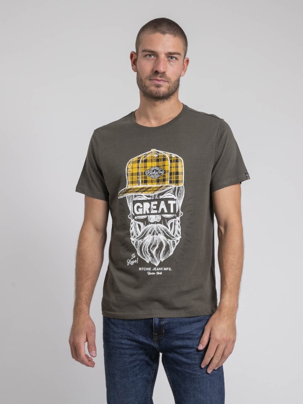 T-shirt col rond pur coton...