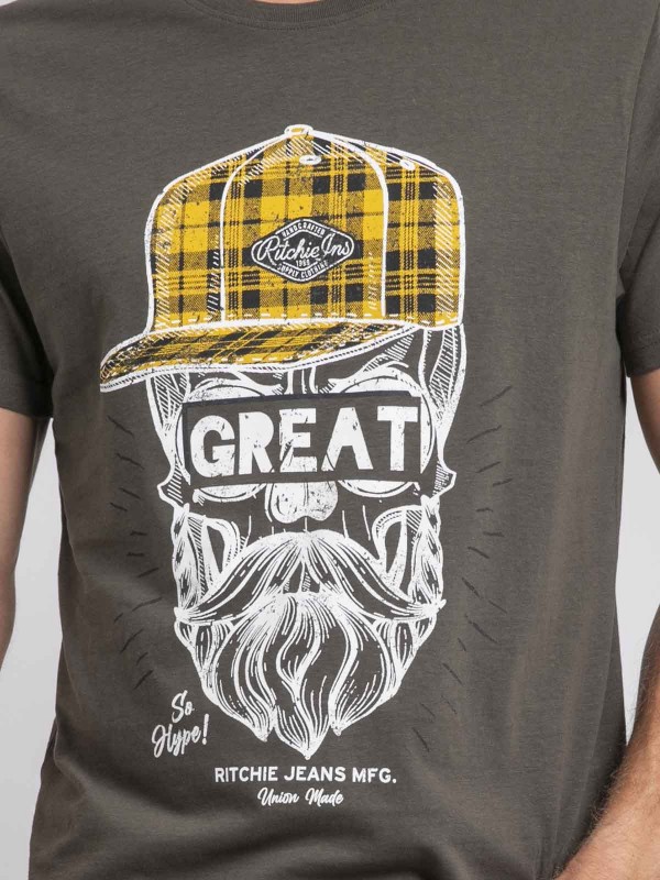 T-shirt col rond pur coton...