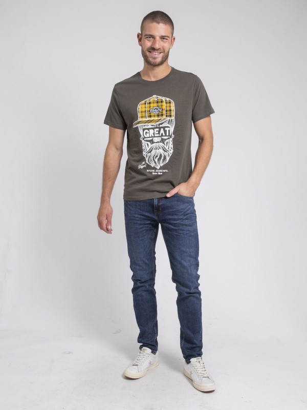 T-shirt col rond pur coton...