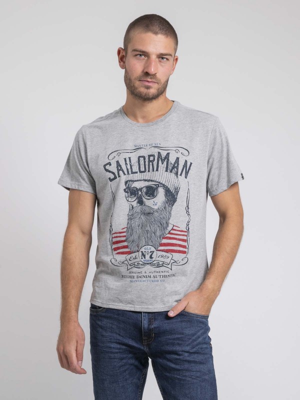 T-shirt col rond pur coton...