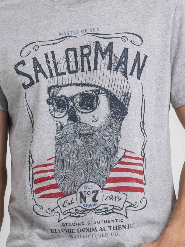 T-shirt col rond pur coton...