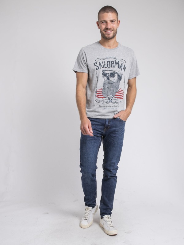 T-shirt col rond pur coton...