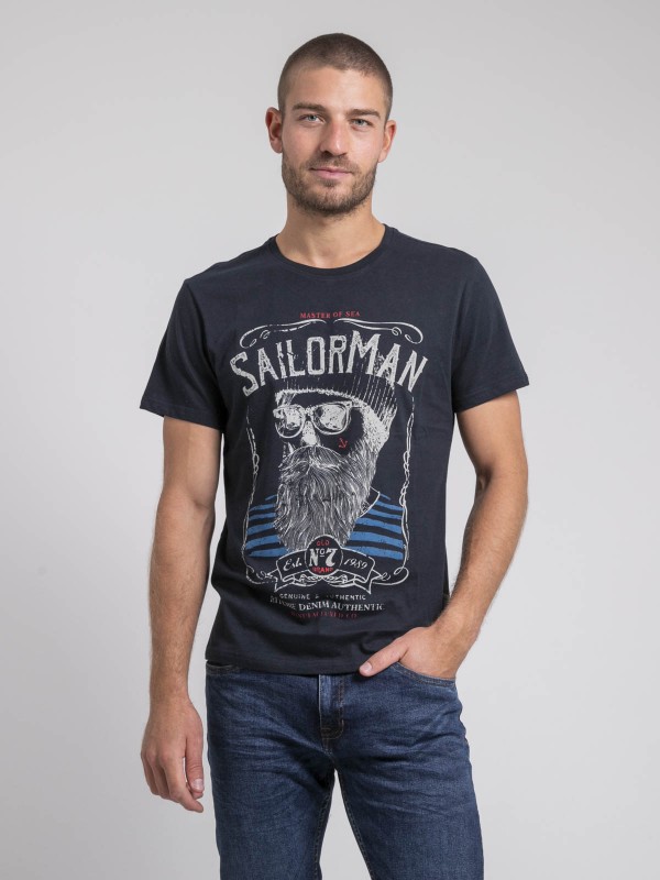 T-shirt col rond pur coton...