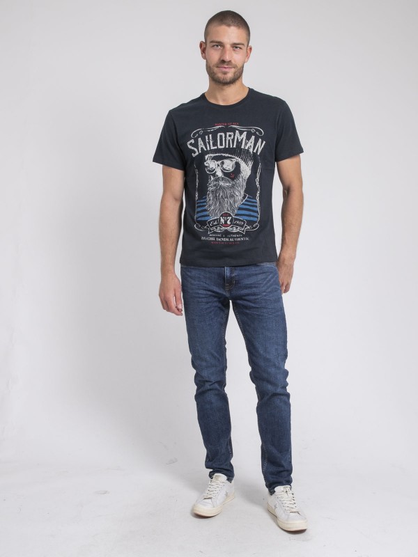 T-shirt col rond pur coton...