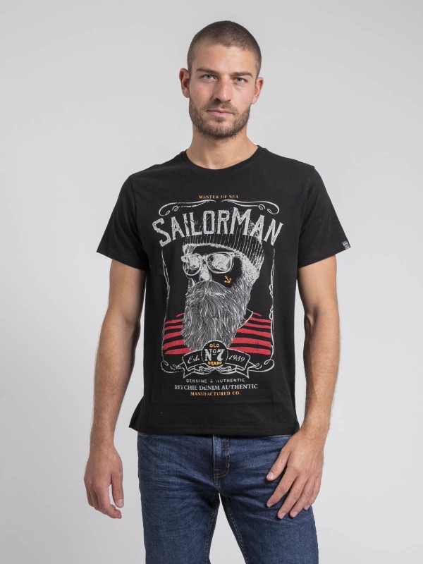 T-shirt col rond pur coton...