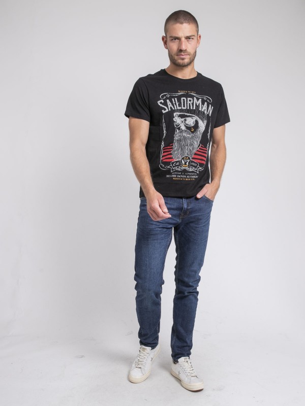 T-shirt col rond pur coton...