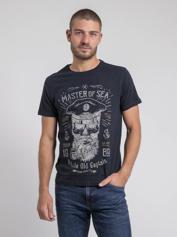 T-shirt col rond pur coton...