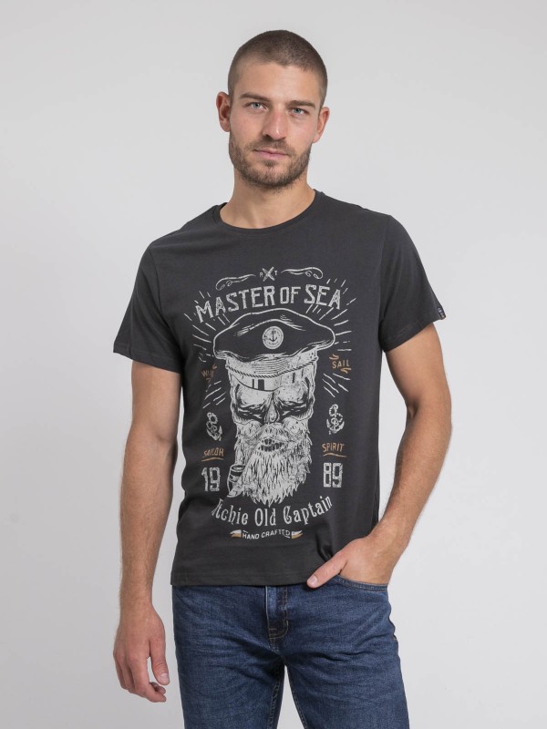 T-shirt col rond pur coton...