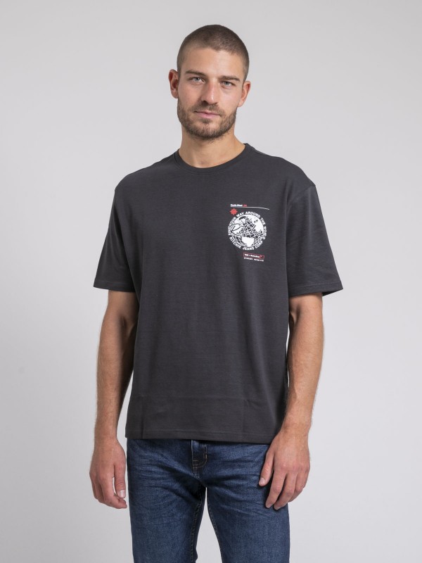 T-shirt col rond oversize...