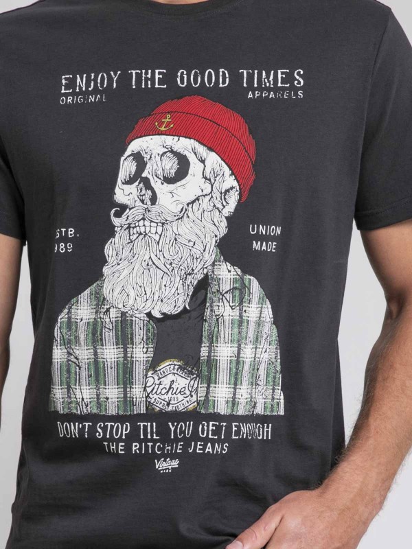 T-shirt col rond pur coton...