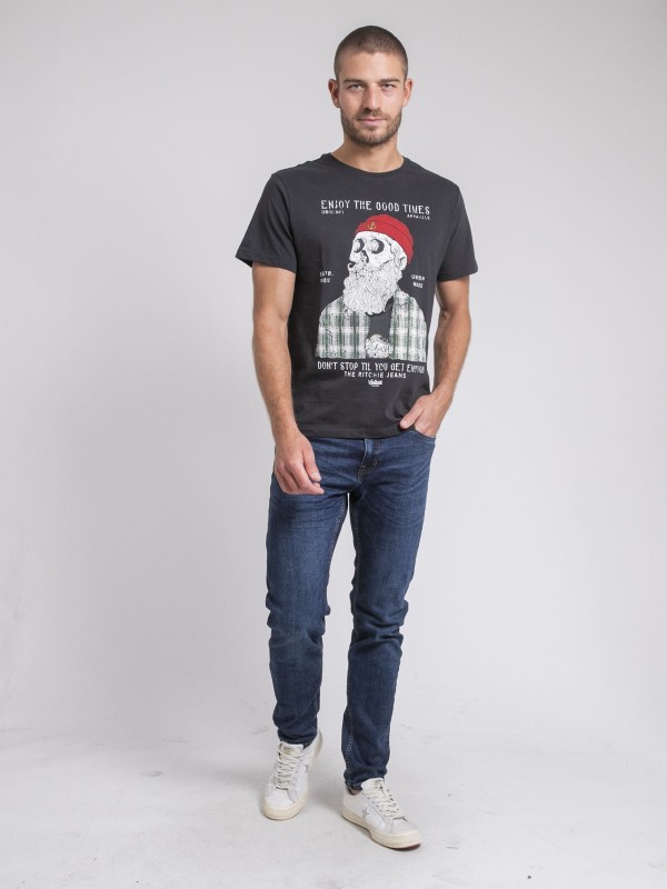 T-shirt col rond pur coton...