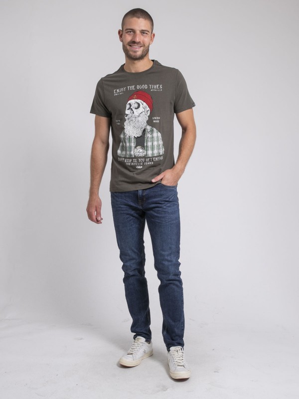 T-shirt col rond pur coton...