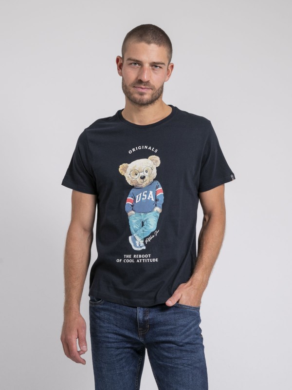 T-shirt col rond pur coton...