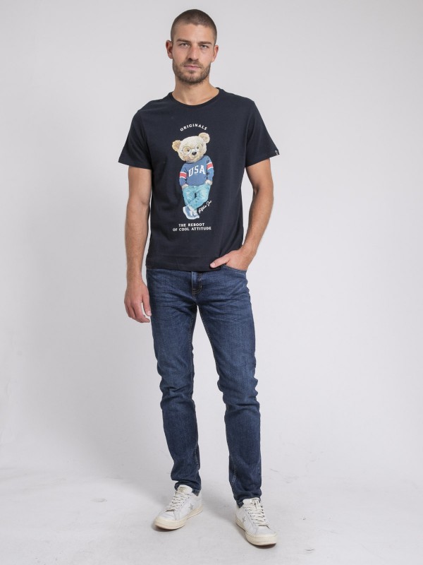 T-shirt col rond pur coton...