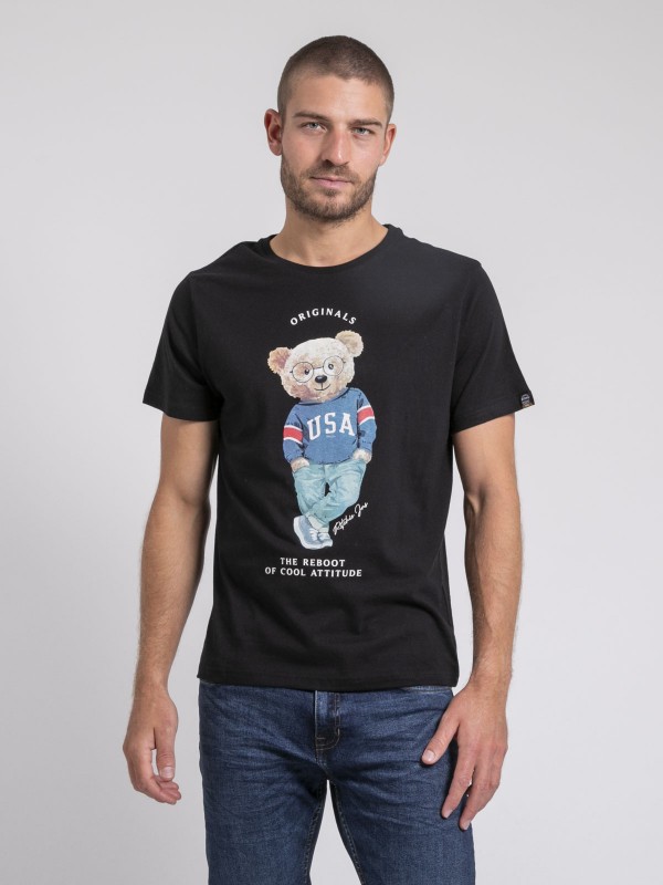 T-shirt col rond pur coton...