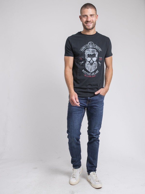 T-shirt col rond pur coton...