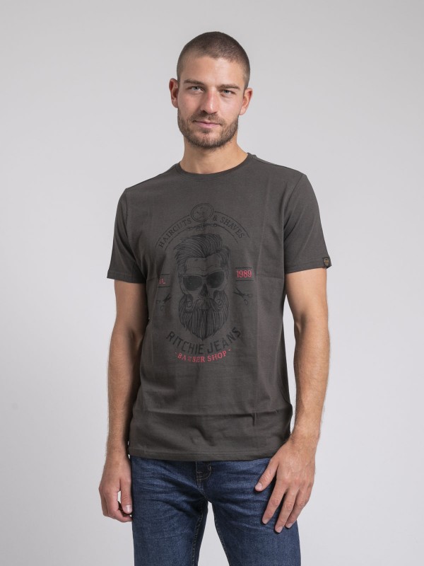 T-shirt col rond pur coton...