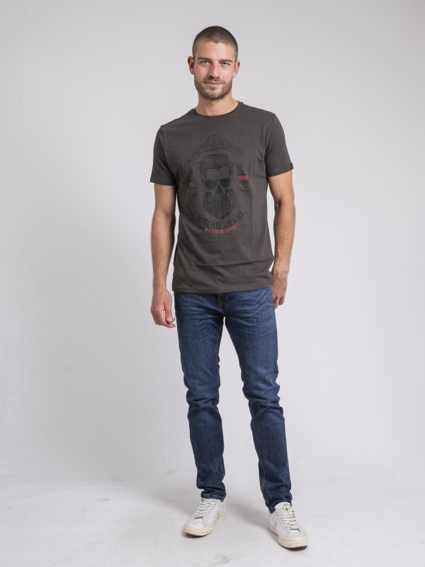 T-shirt col rond pur coton...