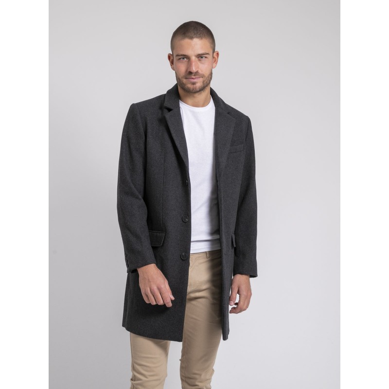 Manteau Slim Mi-long à Capuche En Laine Pour Femme Gris