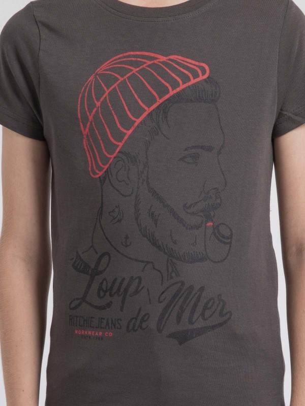 T-shirt col rond pur coton...