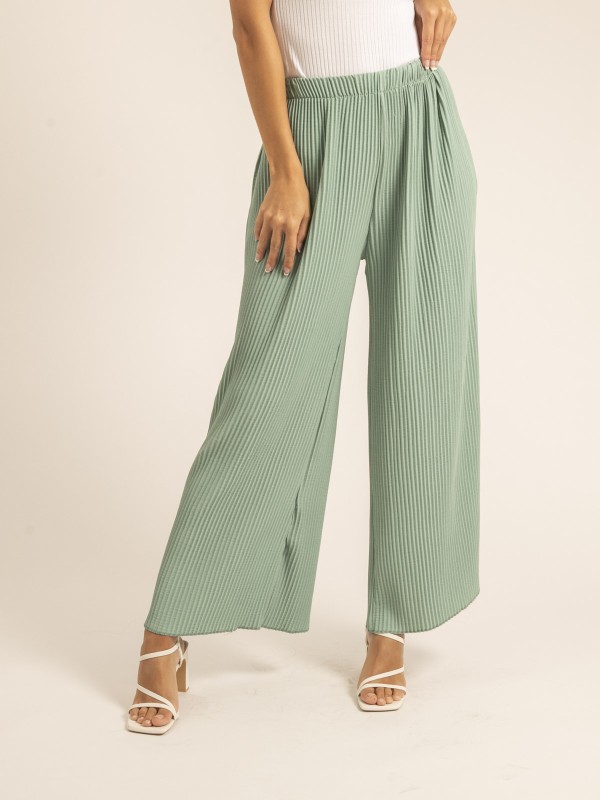 Pantalon plissé ELOU - Vert...