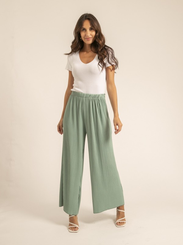 Pantalon plissé ELOU - Vert...