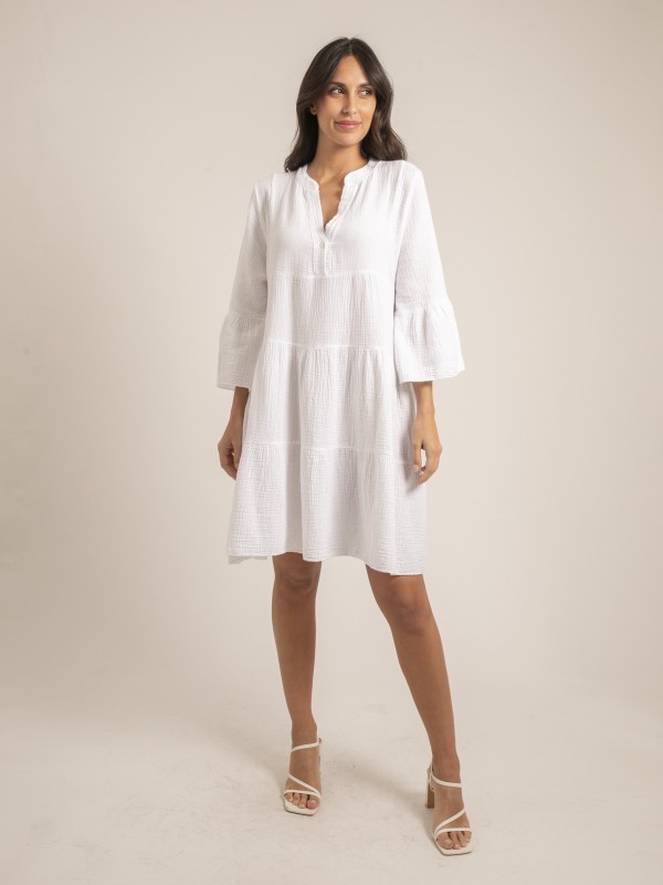 Robe courte gaze de coton...