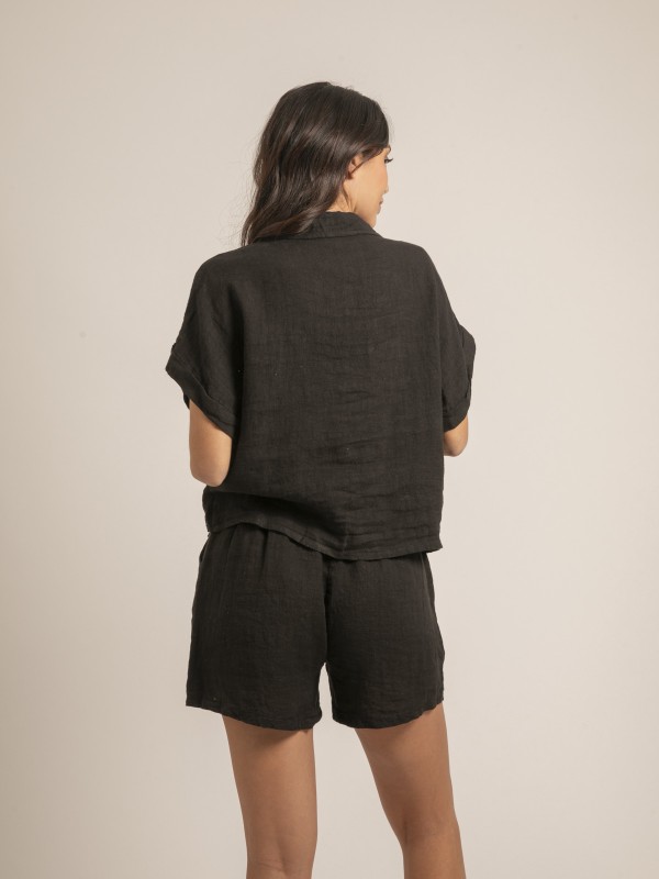 Short taille haute lin...