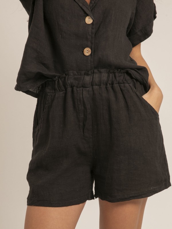 Short taille haute lin...