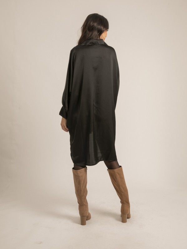 Robe chemise satin OPHELIE