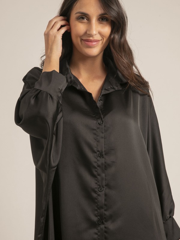 Robe chemise satin OPHELIE