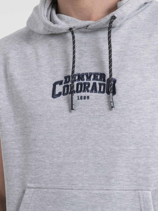 Sweat sans manches capuche...