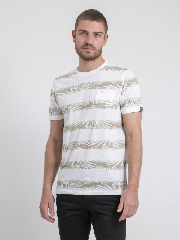 T-shirt col rond pur coton...