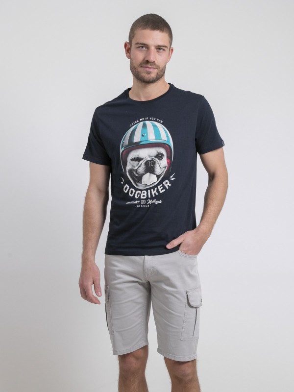 T-shirt col rond pur coton...