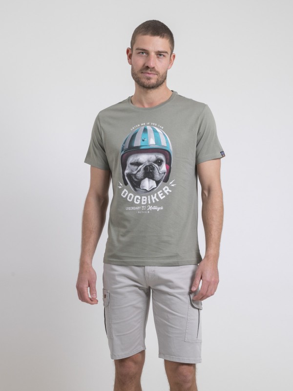 T-shirt col rond pur coton...