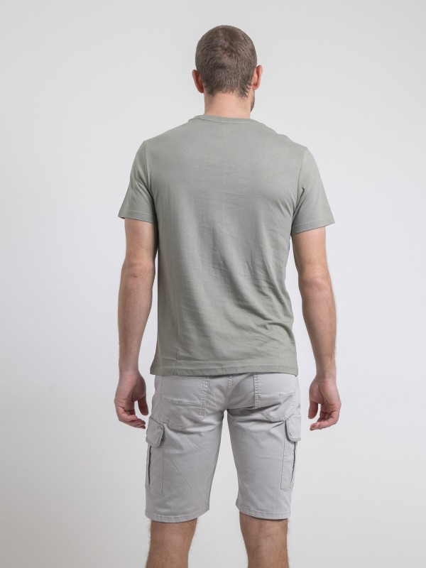 T-shirt col rond pur coton...