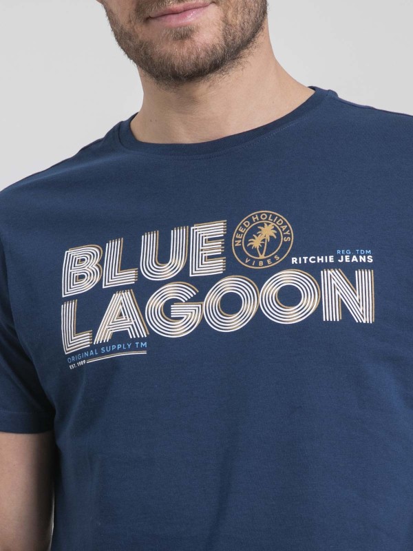 T-shirt col rond pur coton...