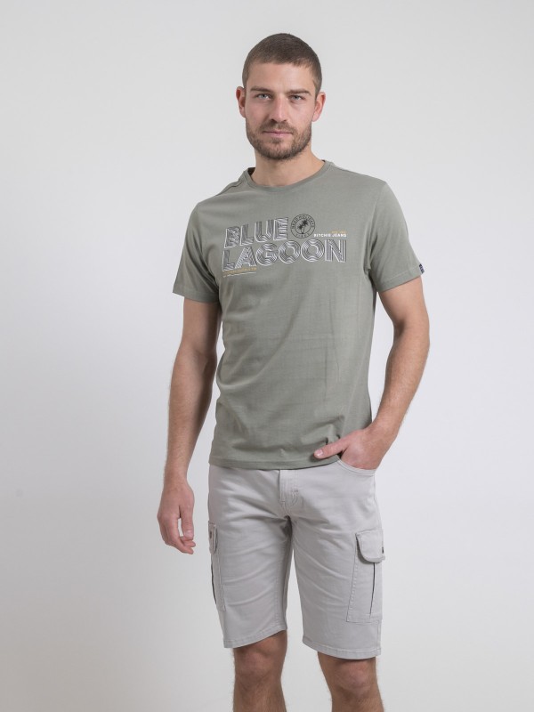 T-shirt col rond pur coton...