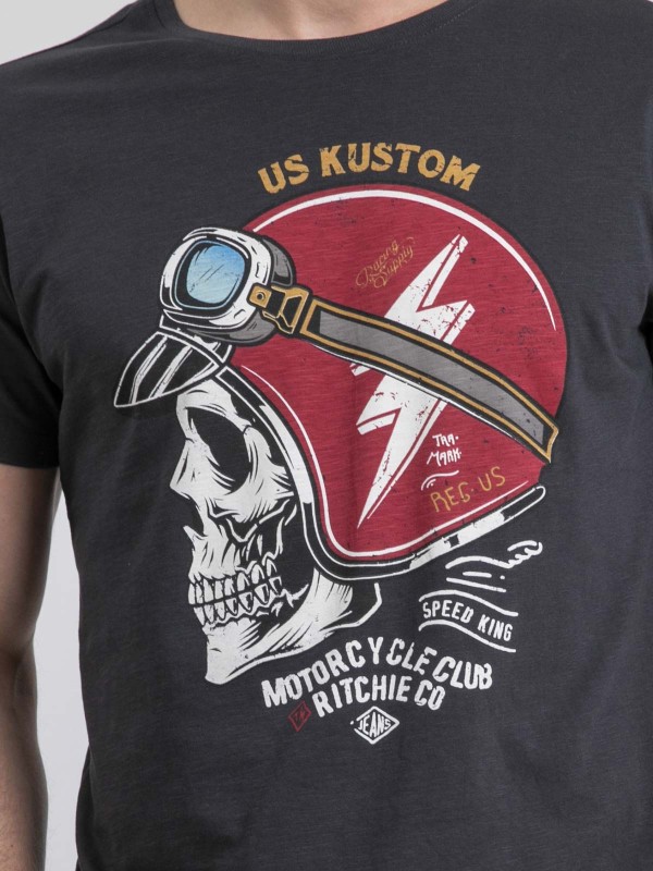 T-shirt col rond pur coton...